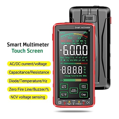 Multimètre numérique intelligent DELURA voltmètre ampèremètre écran tactile