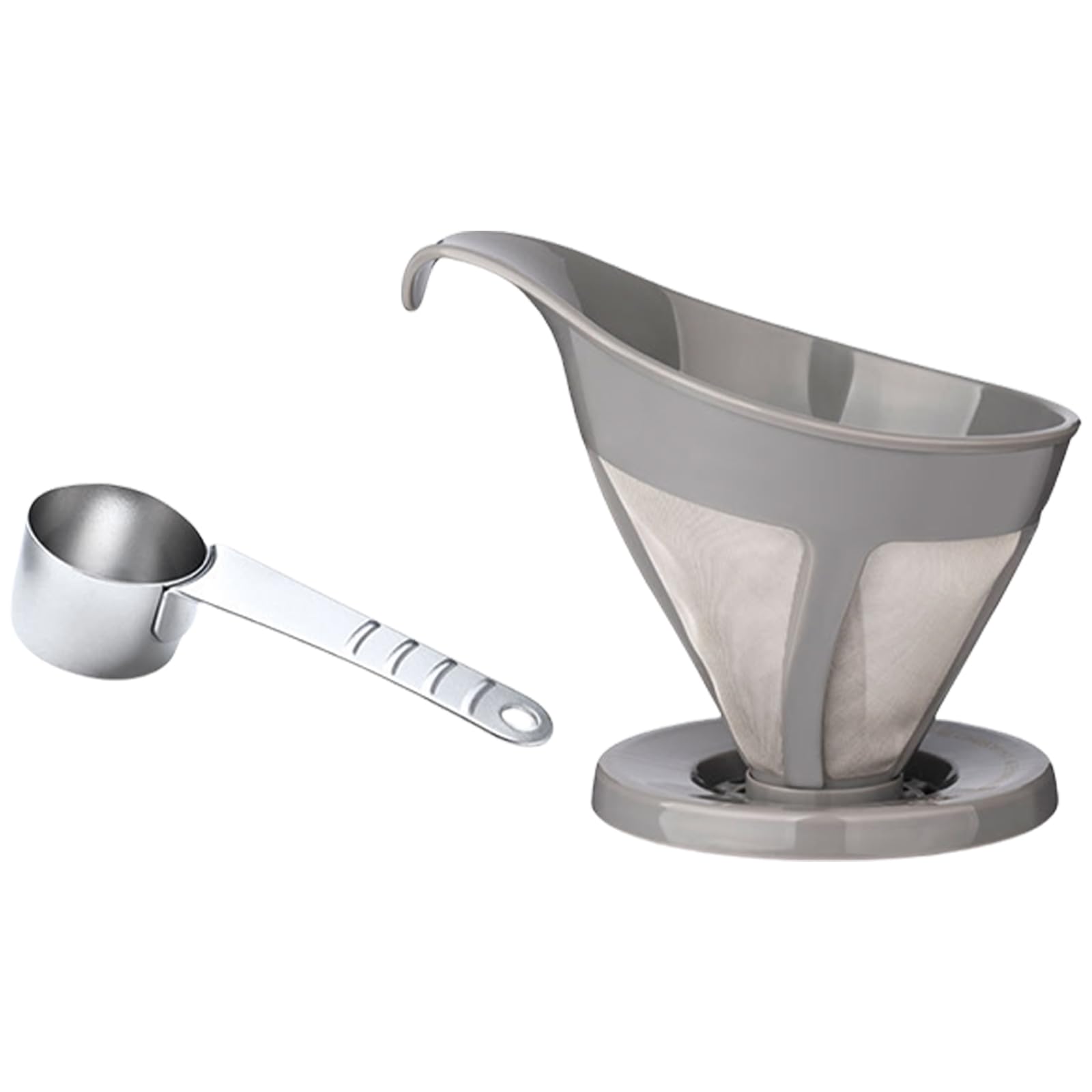 Kalttoy Stainless Steel Coffee Coffee Dripper Filter Screen with Measuring Spoon Suitable for Makers Strainer