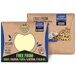 GreenVie Queso Mozzarella en Lonchas vegano 180g (Pack de 4)