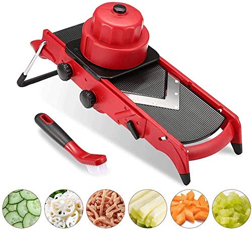 Cortadora de Verduras Mandolina Ajustable Multiuso Roja y Negra miniatura 4