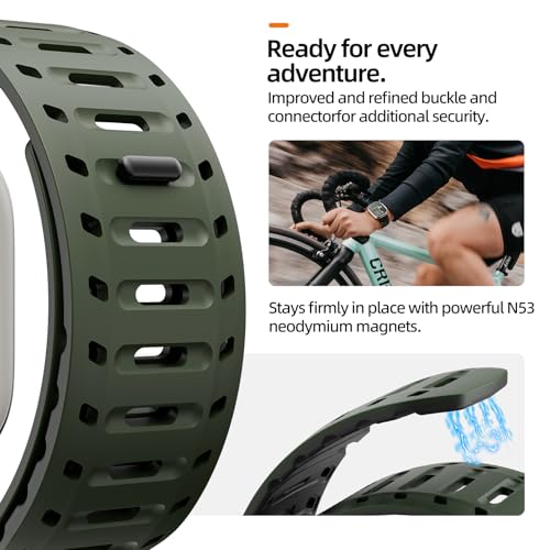 Image of X-it Magnetic Watch Band for Apple Watch Ultra 49mm, 46mm /45mm /44mm, Silicone Sport Strap with Strong Magnet for Men and Women, Compatible with Apple Watch Series 11 /10 /9 /8 /7 /6 /5 /4 /3 /2 /1 and SE