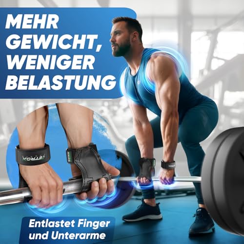 Foto von NetroxSports - Power Grips Fast Zughilfen für Krafttraining – Fitness Lifting Straps für Kreuzheben, Bodybuilding mit Handgelenkschutz - Grip Zughilfe, Zughilfen Gym, Griffhilfen Männer & Frauen