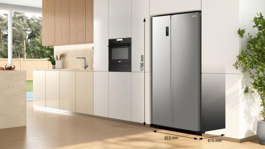 Gorenje NRR 9185 DAXL Side by Side - Frigorifero congelatore, EEK D, capacità totale di 550 litri, No Frost Plus, sistema di raffreddamento MultiFlow, ConvertActive, FastFreeze, display LED, acciaio