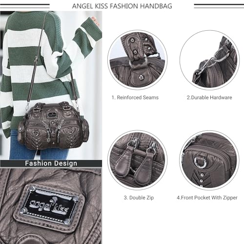 Image of Angel Kiss Small Purse Handbag for Women Crossbody and Shoulder Bags Multipocket Soft Hobo Purses