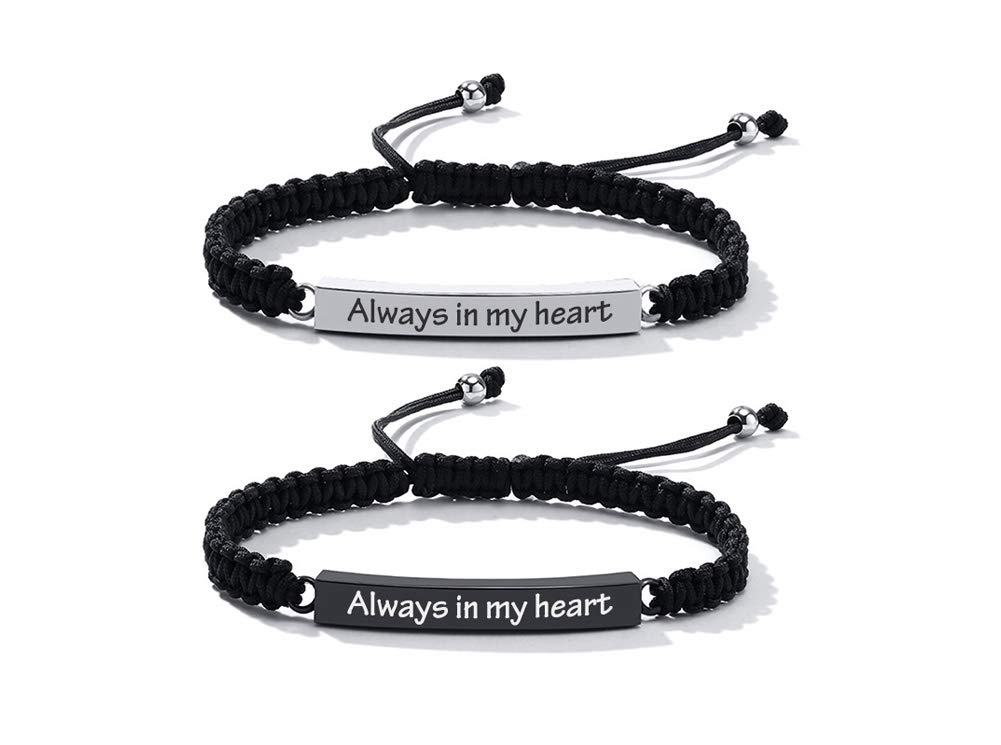 Personalized Urn Bracelet for Ashes, Cremation Jewelry Keepsakes for Women & Men, Handmade Woven Rope Adjustable Ashes Holder Bracelet, Memorial