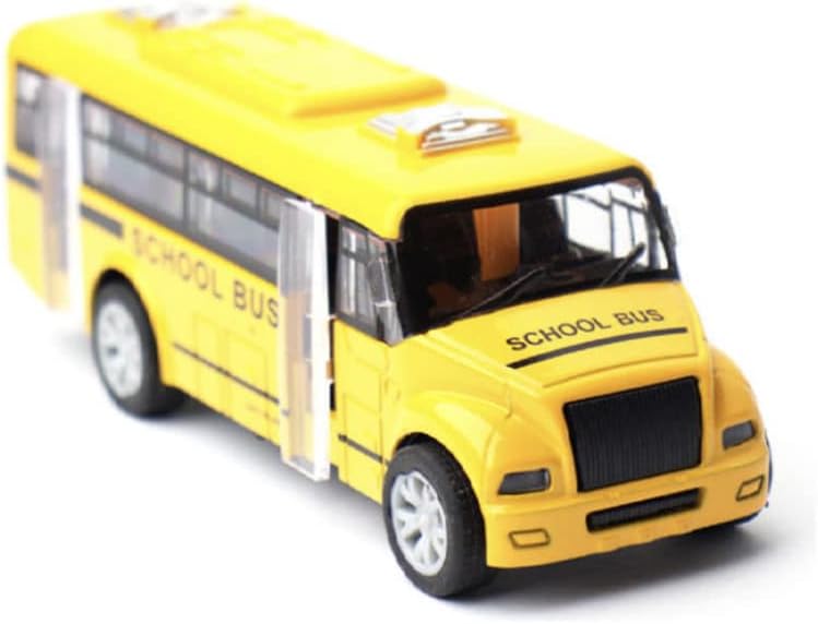 Die Cast School Bus toys diecast for Toddlers and kids, Die Cast Pull Back Cars Yellow Bus Play Vehicles with Sounds and Light