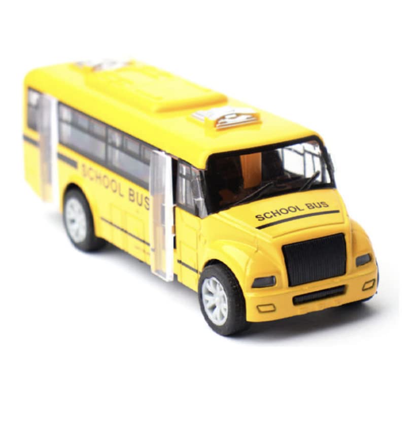 Die Cast School Bus toys diecast for Toddlers and kids, Die Cast Pull Back Cars Yellow Bus Play Vehicles with Sounds and Light