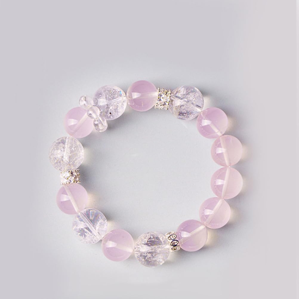 Pulsera de Chakra del corazón de Cuarzo Rosa, Pulsera de Cristal Natural para el Equilibrio Emocional del Amor incondicional, Regalo Espiritual para Las Mujeres, Estiramiento