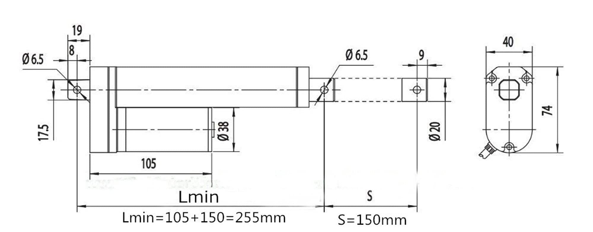 Leloo Lcuihong-Linéaire électrique Actionneur Micro linéaire 12V 24V, Vitesse de 100 mm/s, Charge 1600n, Course de 150 mm 6 Pouces Haute qualité ( Speed(RPM) : 13MMS 1200N, Voltage(V) : 12V