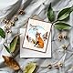 GLOBLELAND Herbst Clear Stempels Fuchs Blätter Pilz Silikon Clear Stempel Siegel Pflanzen Tiere Transparent Stamps Für DIY Scrapbooking Kartenherstellung Heimdekoration