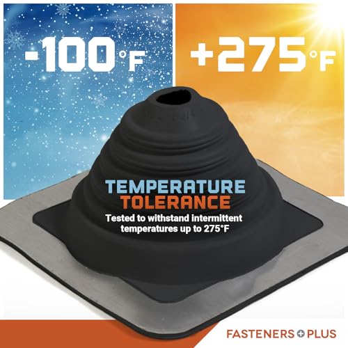 Image of Fasteners Plus #2 Square EPDM Metal Roof Pipe Flashing Boot