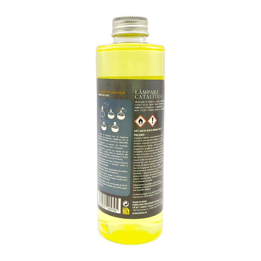 Pack Ahorro Lámpara Catalítica Mosaico Bicolor + Fragancia Aroma Winter Citrus 200ml. Elimina malos olores e impurezas, perfuma y limpia.