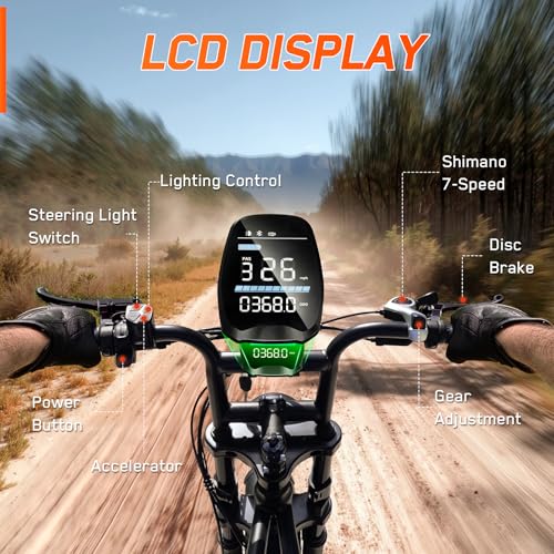 Image of TS TST GRP LLC Electric Bike for Adults, 20 inch x4.0 Fat Tire Retro E Bike | 1500W Peak Motor,Removable 48V 15Ah Battery,Range 65 Miles,Ebike with Suspension,for Commuting,Mountain,Off-Road