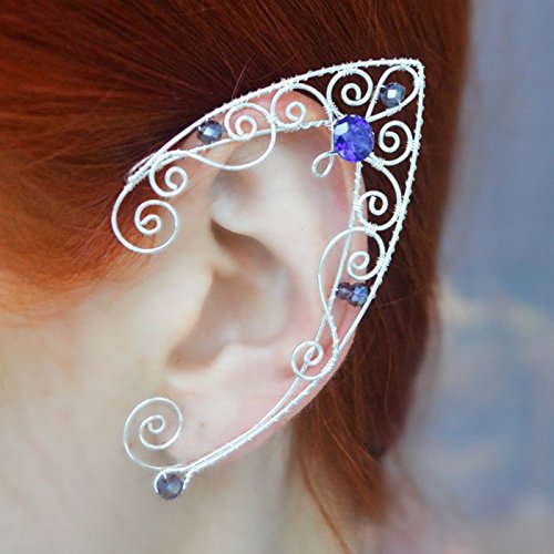 Elven Ear Cuffs Silver Filigree, Fairy Ear Cuffs, Cosplay