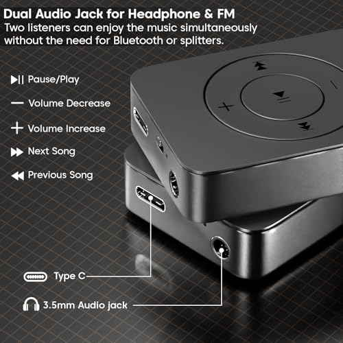 Image of Sounce Bluetooth 128GB MP3 Player Built-in Speaker HiFi Lossless Portable Audio Player for Running Gym Travel Study Expandable 128GB Mini Music Player Screen-Free Digital Media Device Matte Black