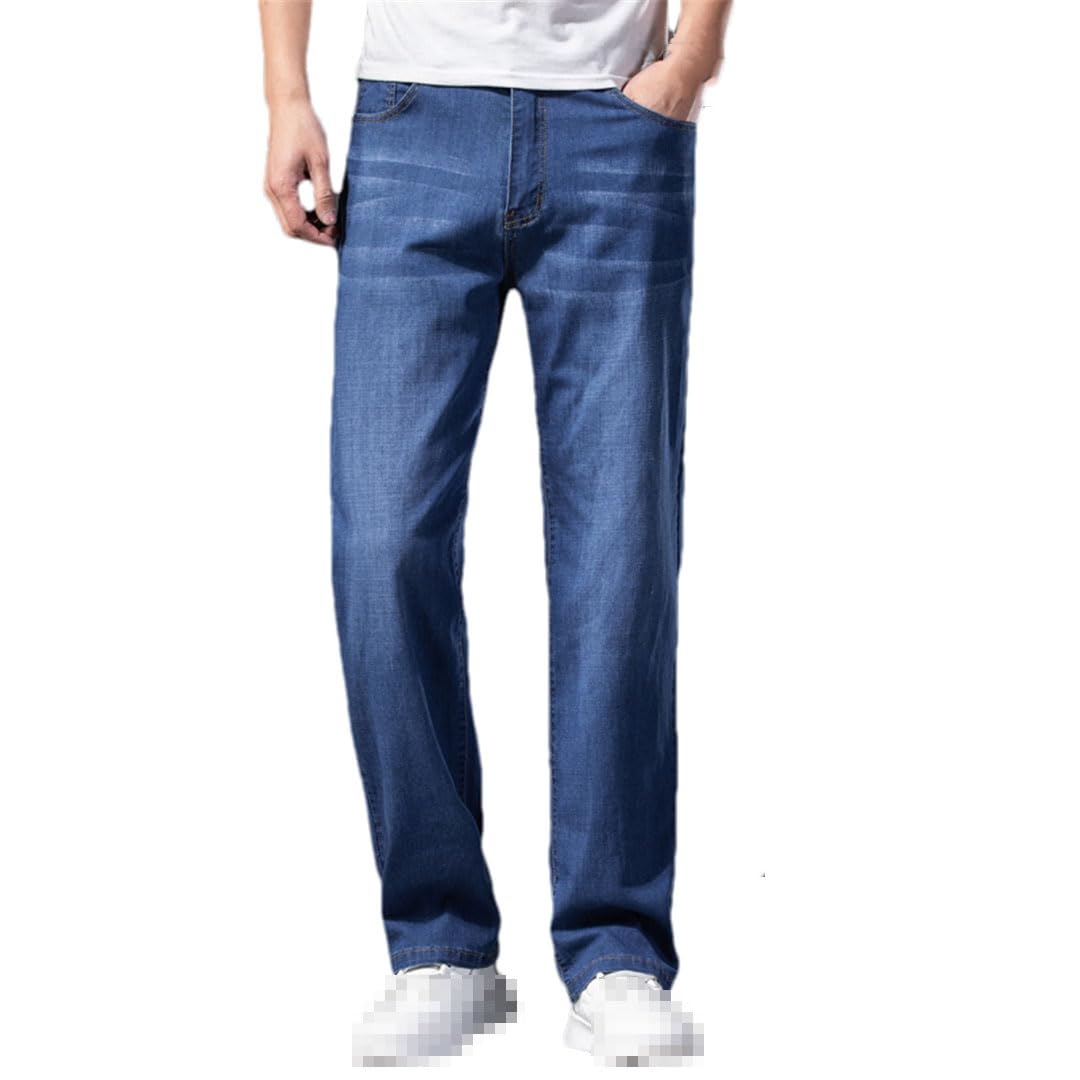 Vogrtcc Jeans da Uomo Pantaloni Larghi Larghi Dritti Pantaloni Casual Taglie Forti