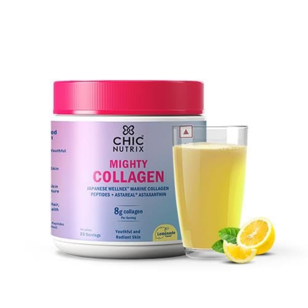 Marine Collagen Supplements Powder for Women & Men | 8000mg Japanese Marine Collagen Peptides, Vitamin C & AstaReal Astaxanthin | Zero Sugar, Fast Absorption & No Fishy Aftertaste | Lemonade Flavour