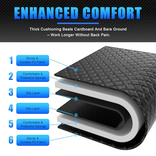 Image of Rolling Creeper Mat, 145x67cm Portable Under Car Repair Pad
