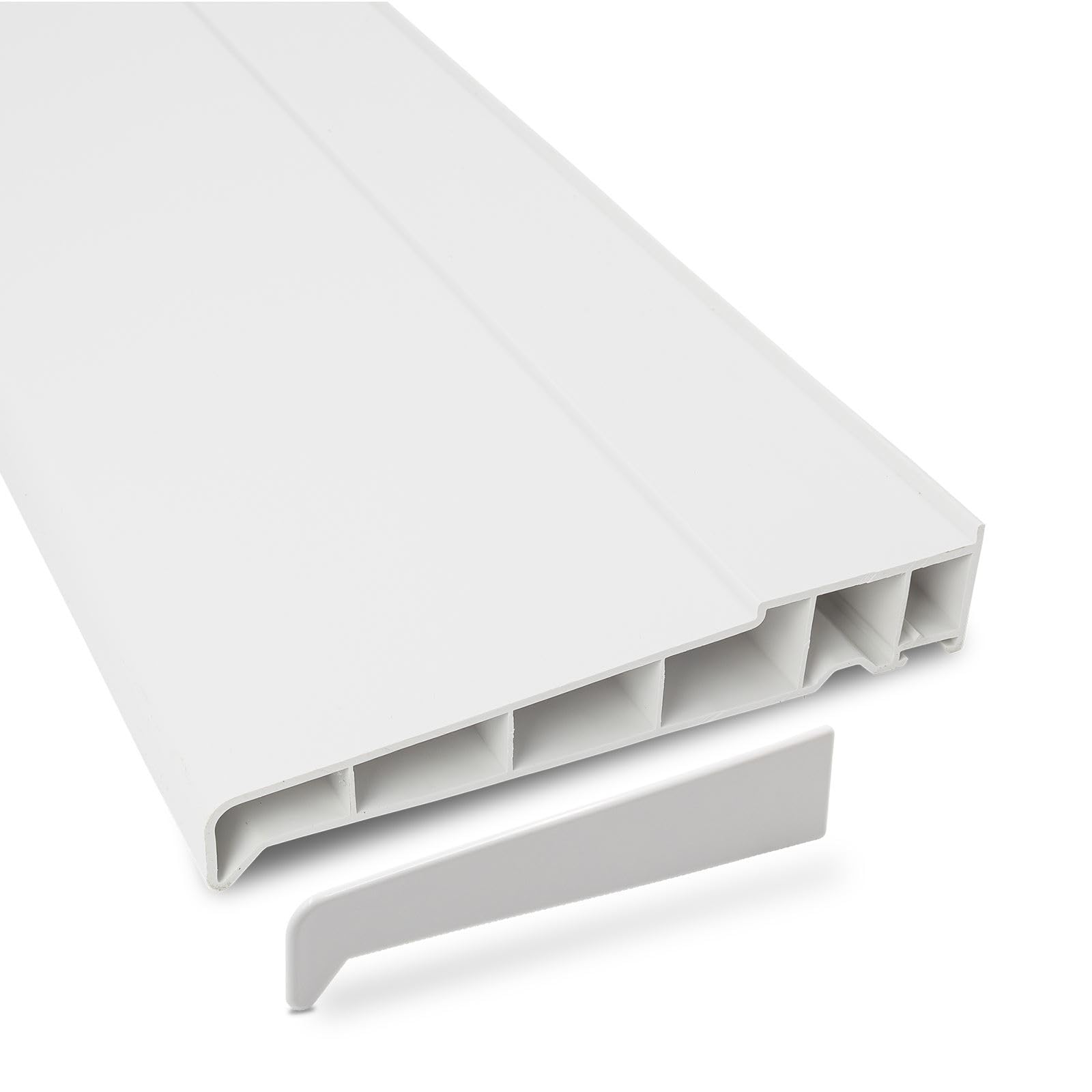 Truly Pvc Limited White / White 180Mm Profile 22 Window Sill (With End Caps) - White/White, 1.35M