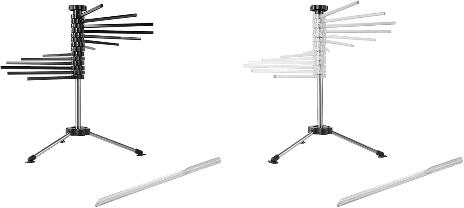 Foldable Pasta Drying Rack Food Safe Dry Stand with Heavy Duty Stainless Steel Stem 10 Arms for Kitchen