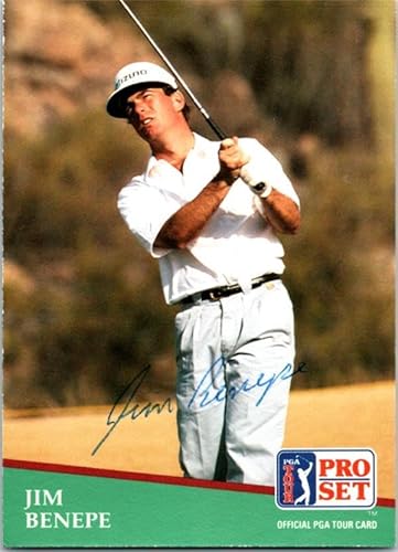 Jim Benepe autographed golf card (Northwestern) 1991 Pro Set #12 ballpoint - Autographed College Cards