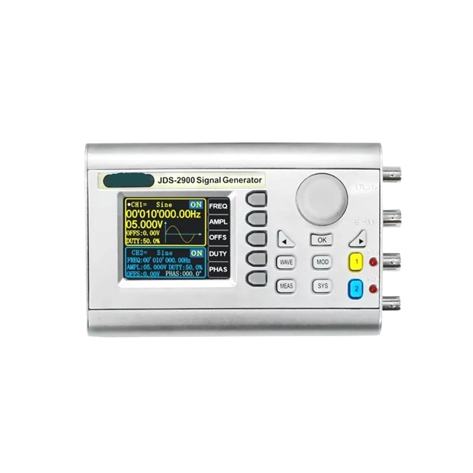 Generatore di forme d'onda arbitrarie 15M/50M/60MH/z JDS2900/Generatore segnali funzione DDS a 2 canali/PC USB/frequenzimetro/impulsi/PWM(JDS2900-60Mhz(cable))