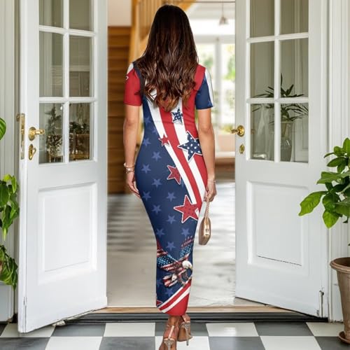 Image of Womens Short Sleeve Jamaican Flag Midi Bodycon Dress