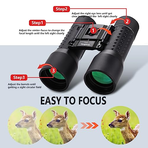 Binoculares 12x42 HD profesionales impermeables para adultos miniatura 6