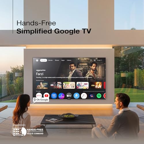 Image of SANSUI 190cm (75) 4K QLED Google TV with Dolby Vision, HDR10+, 30W Dolby Atmos Sound with Tweeters, HSR 120Hz, MEMC, Far-Field Voice Interaction, Satellite Tuner JSW75UG23QF (Black)