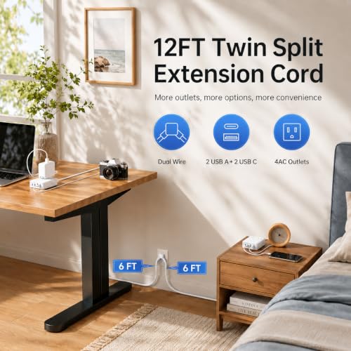 Extensión multitomas VPSUN con 8 tomas y 4 puertos USB, cable de 3.66 m miniatura 2