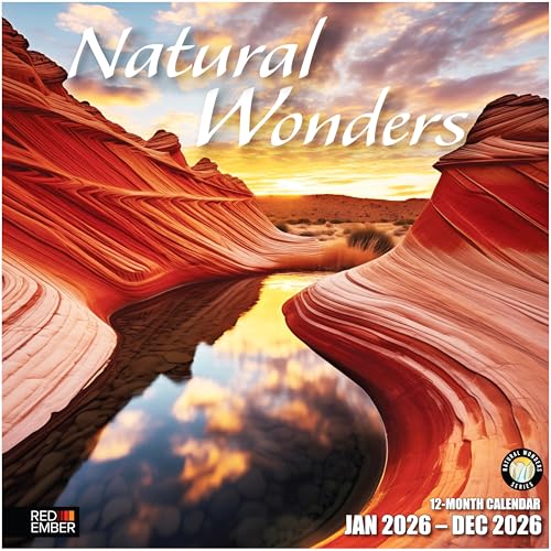 Image of RED EMBER Natural Wonders 2026 Wall Calendar 12 Month | 12 inch x 24 inch Open | Thick & Sturdy Paper | Holiday Gift | Nature Calendar 2026