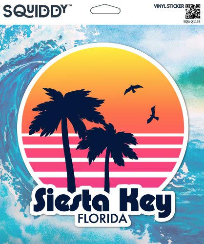 Squiddy Siesta Key Florida - Vinyl Sticker Decal for Phone, Laptop, Water Bottle (3' high)