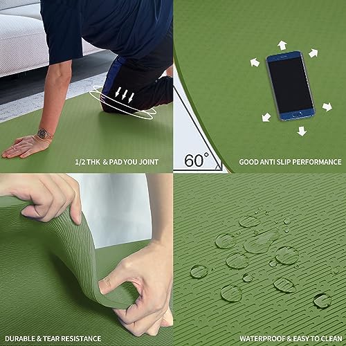 Hatha Yoga EXERCISEMAT Large Tpe Yoga Mat 6'X4'X1/2 Inch Extra Thick Non-Slip Exercise Mat thumb #3