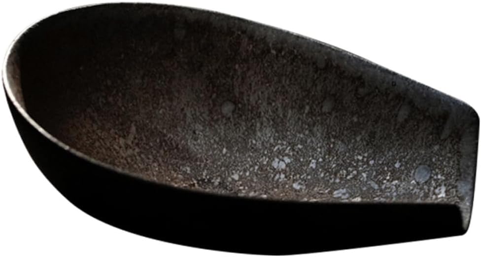 VICASKY Antique Style Ceramic Tea Scoop for Loose Leaf Tea with Traditional Chinese Rice Sieve Design