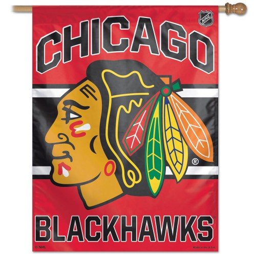 Chicago Blackhawks 27 x 37 Red Vertical Banner