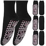 Didiseaon 4 Paar Selbstheizende Massagesocken aus Polyester mit Rutschfester Sohle für Damen und Herren Warme Thermosocken zum Wandern und Angeln im Winter