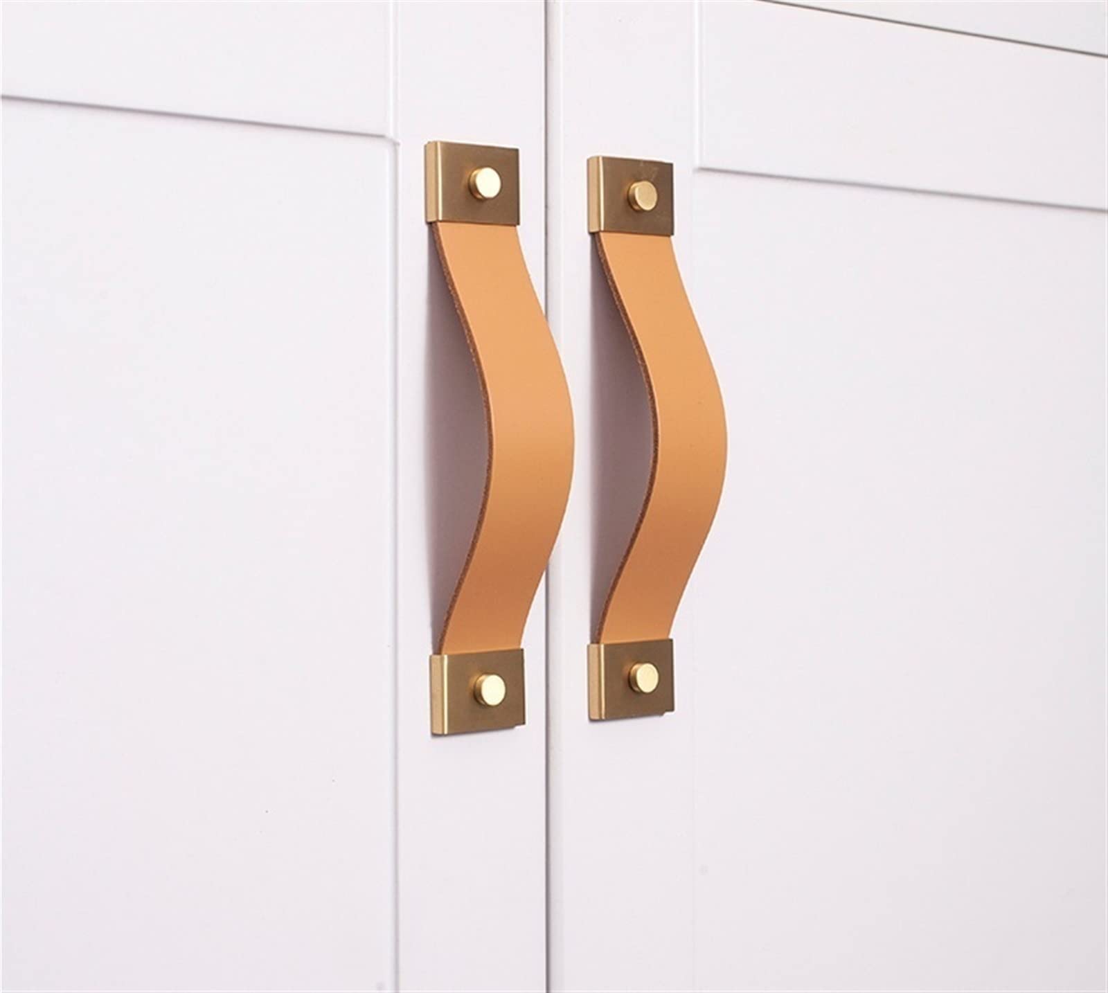 Poignée en cuir véritable NALsa design chic pour bouton de meuble de cuisine