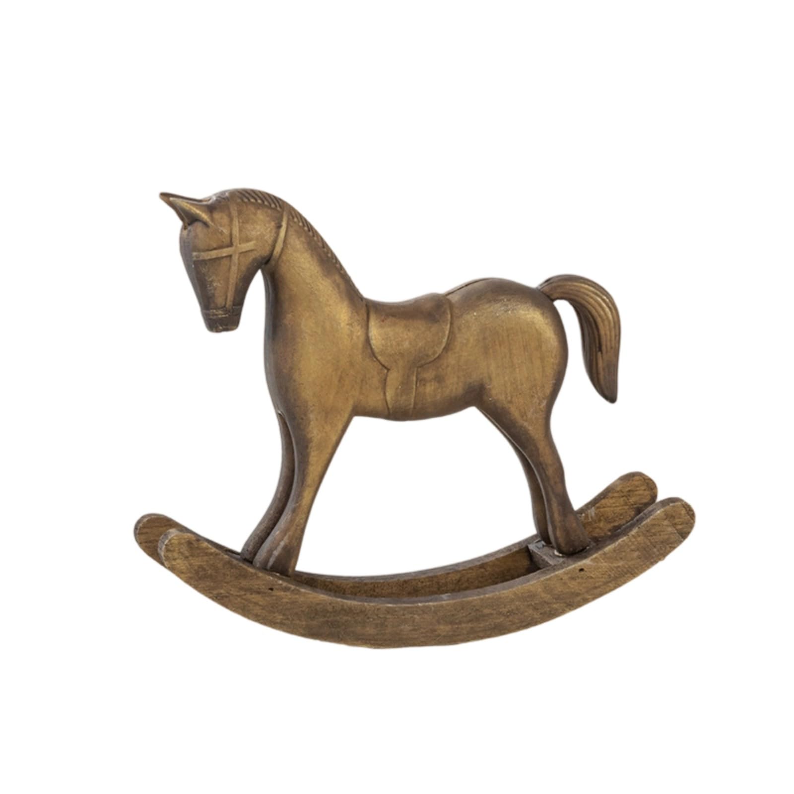 Snorvixre Wood Rocking Horse Figurine Nursery Decoration Carved Art Ornament for Bookshelves or Windowsill Display Wooden Horse Figurine Decoration