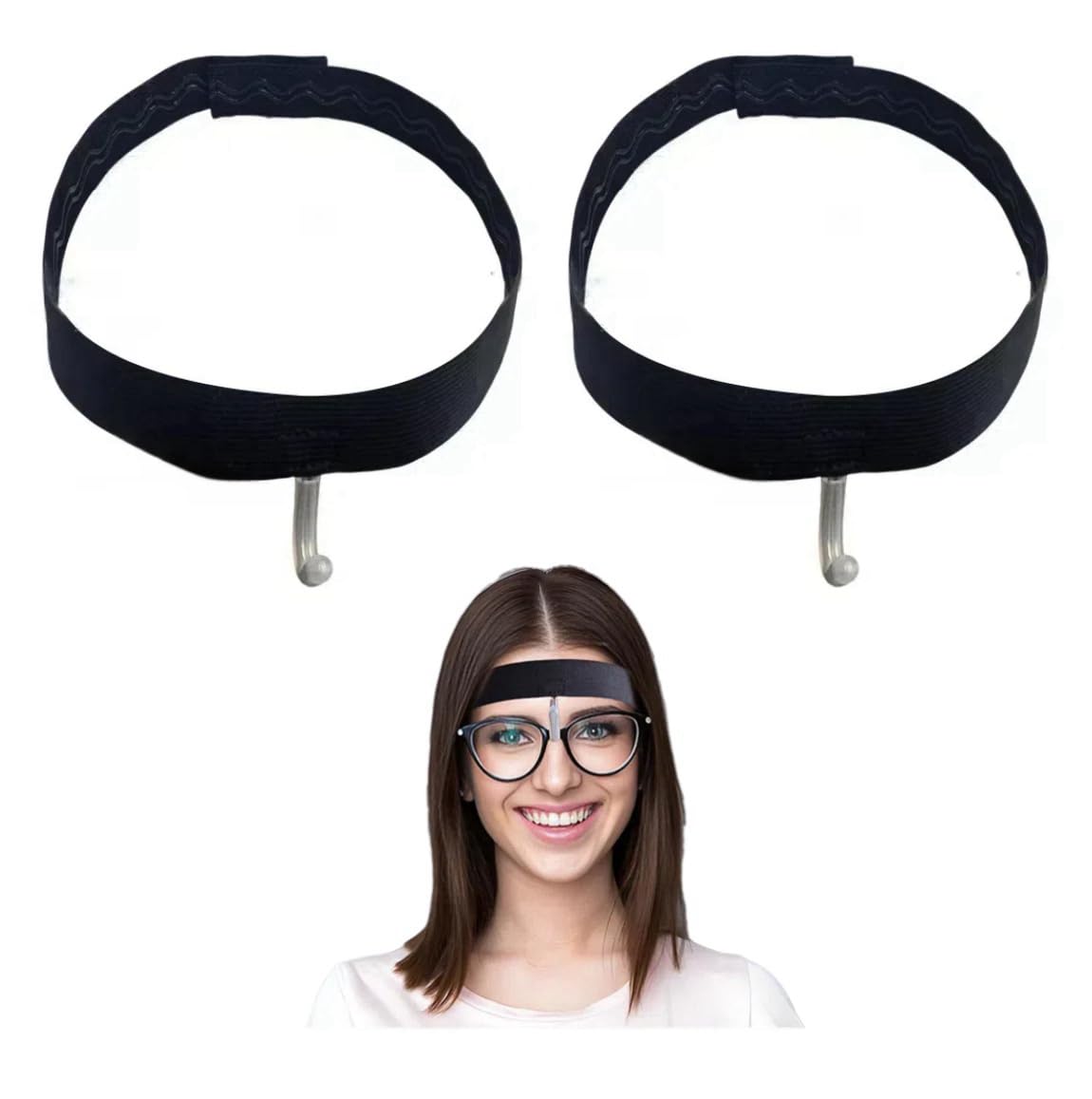 nsgglecher 2Pcs Rhinoplasty Glasses Holder with Hook and Protector to Attachable Glasses, Elastic Headband Eyeglass Holder for Nasal Surgery/Rhinoplasty/Septoplasty/Nose Recovery