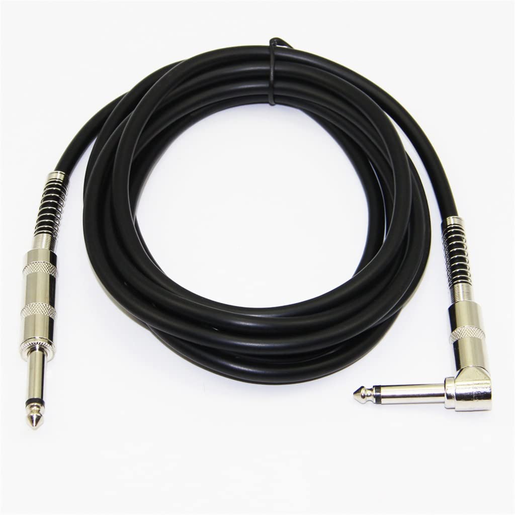 Kabel Audio, kabel instrumentalny, 1/4 ''Jack 90 stopni 6.5mm do kabla Audio Mono męskiego do elektrycznego wzmacniacza gitarowego 3m (kolor: jak pokazano, rozmiar: jeden rozmiar)