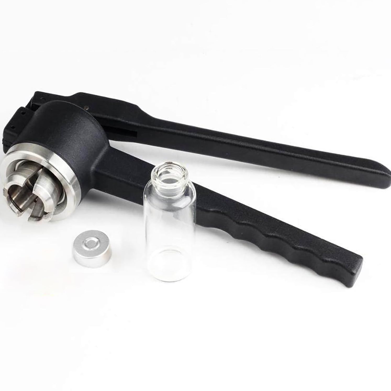 Máquina de sellado de viales ajustables de 8 a 32 mm, engarzadora de solapa - acero inoxidable para tapa totalmente de aluminio 11 mm