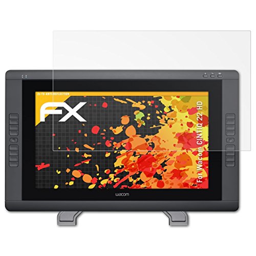 Preisvergleich Produktbild atFolix Panzerfolie kompatibel mit Wacom CINTIQ 22 HD Schutzfolie, entspiegelnde und stoßdämpfende FX Folie (2X)