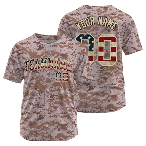 Custom Camo Blank Baseball Jersey Women Men Youth, Baseball Sports Fan Shirt Stitched Printed Name Number Logo miniatura 1