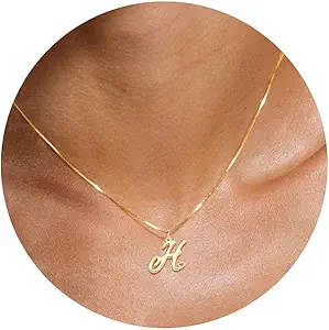 Btysun Initial Necklaces for Women, Dainty Gold Initial Necklace 14K Plated Letter Necklaces for Teen s Tiny A-Z Pendant Choker Necklace Name Jewelry