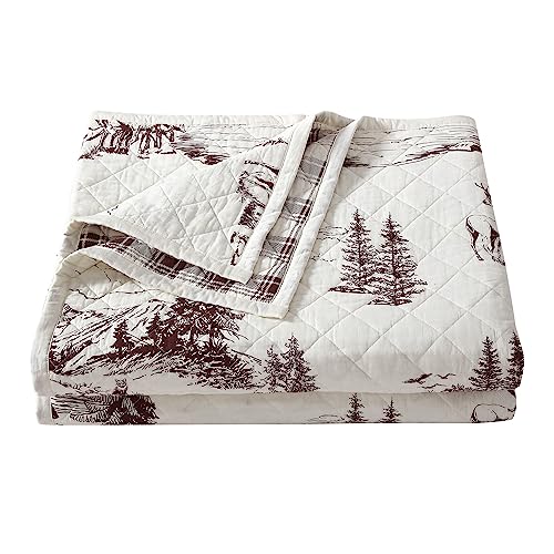 Image of Paseo Road White Pine White Brown Full /Queen 3 Piece Quilt Set