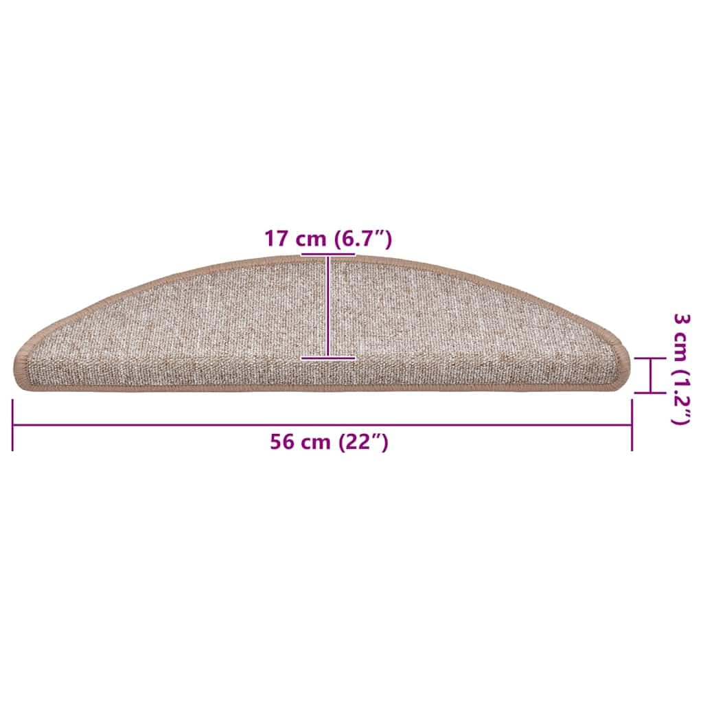 Maty na schody, 30 szt., jasnobrązowe, 56 x 17 x 3 cm, wykonane w 100% z tuftowanego polipropylenu, antypoślizgowe, z dwustronną taśmą klejącą do ochrony schodów drewnianych i dekoracyjnych
