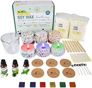 PURPLE LADYBUG Scented Candle Making Kit for Adults - Craft Your Own 6 Aromatherapy Candles with Eucalyptus, Rosemary, & Peppermint Scent - Fun Valentines Crafts & Easter Presents for Teens & Women