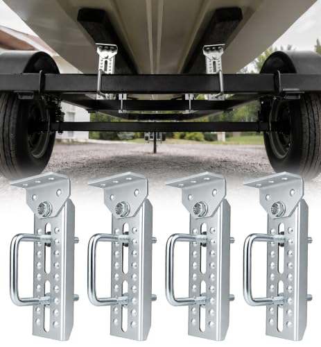 Toplamper Heavy Duty Boat Trailer Bunk Brackets 4 PCS 8 Galvanized Swivel Top Bunk Bracket Kit for 1.5 x 3 2 x 3 3 x 3 Boat Trailer Crossmember