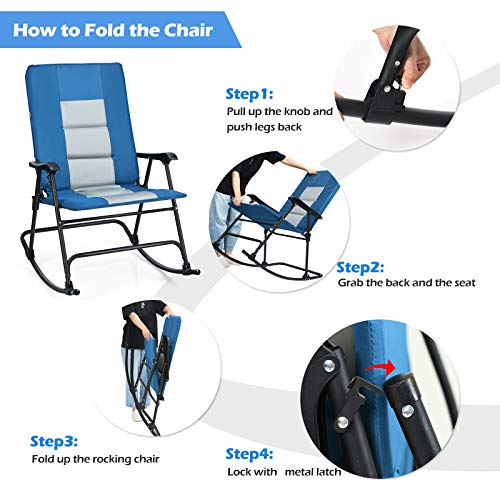Giantex GT70500-OPBL Camping Rocking Chair Fold-Able Oversized thumb #8