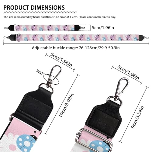 Image of GLENLCWE Ladybug Daisy Wide Shoulder Strap Adjustable Replacement Belt Guitar Style Crossbody Bag Handbag Strap Canvas Straps